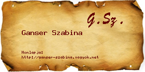 Ganser Szabina névjegykártya